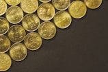 round gold-colored coins