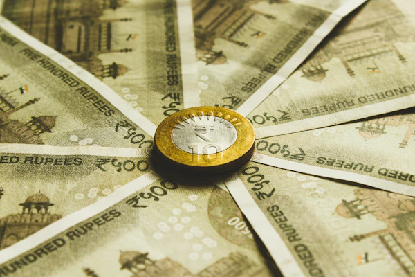 Indian rupee notes and coins