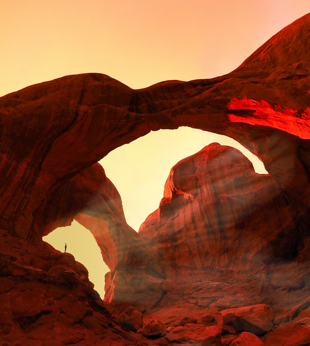 geological formation during golden hour