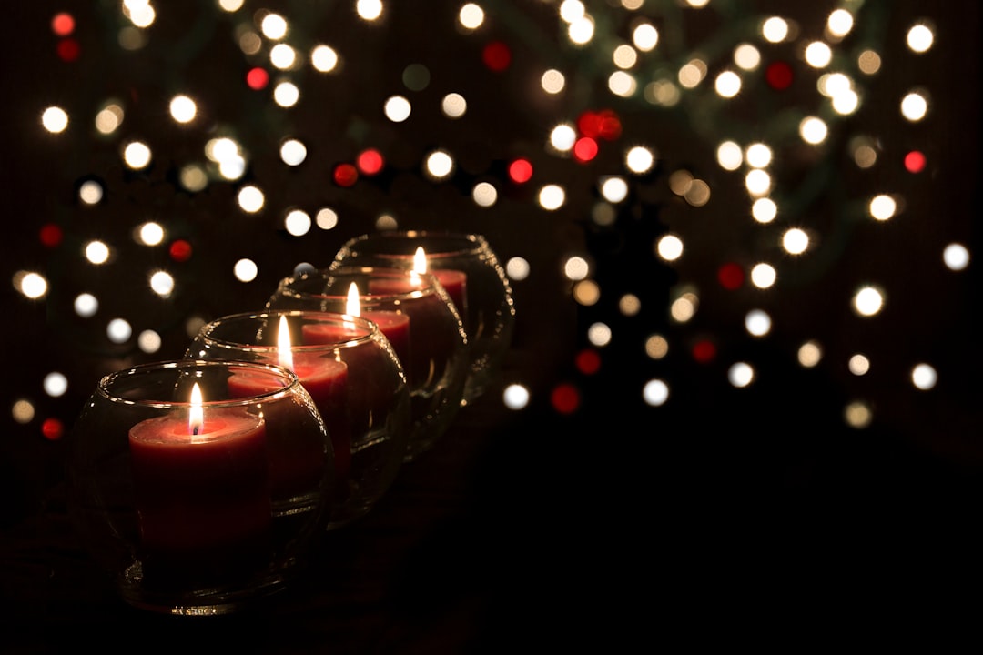 Candles and Bokeh during Advent holiday. 