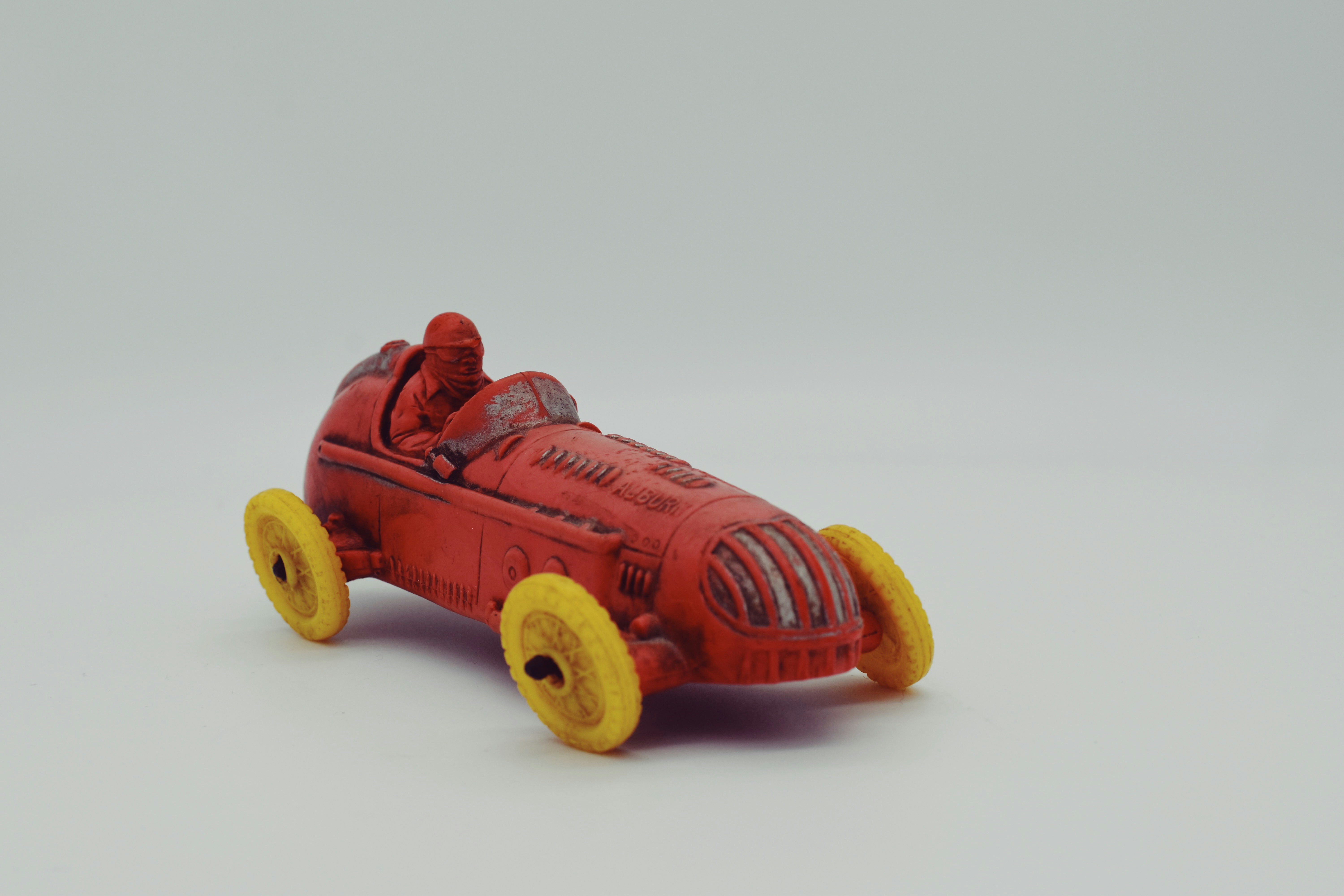 Yellow supercar miniature with real rider wheels