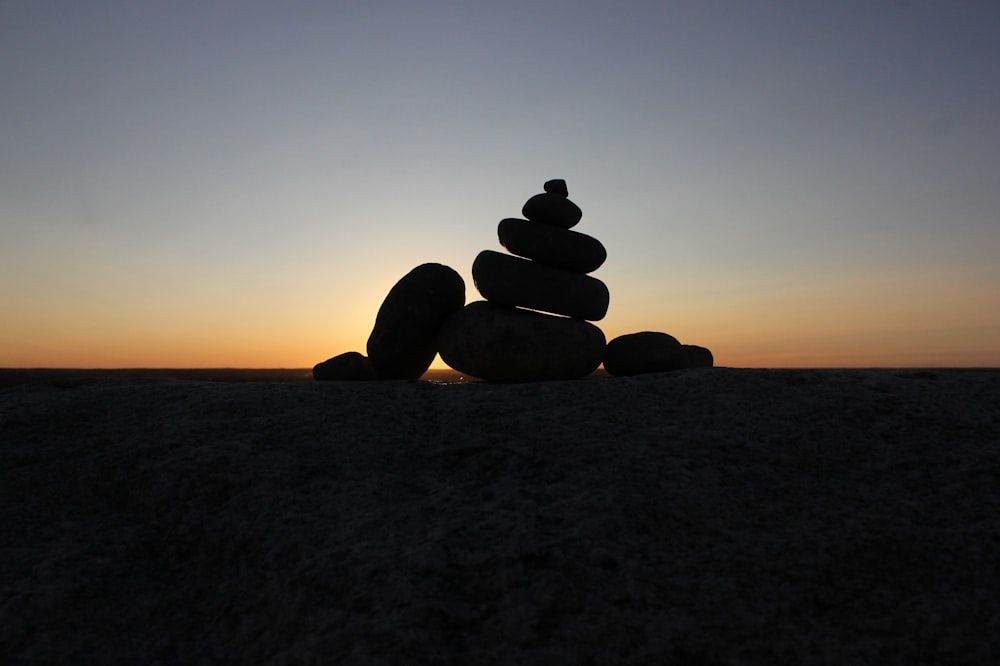 silhouette of stack rock