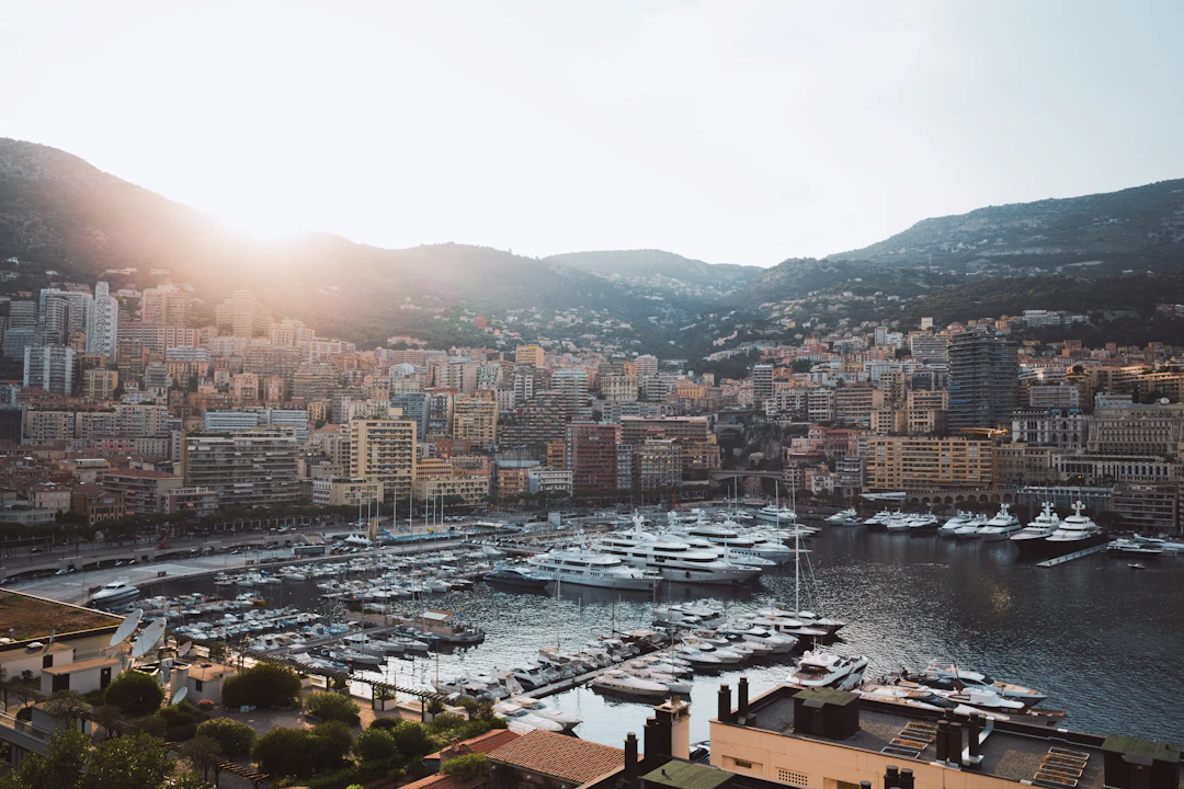 Monaco harbor and surrounding buildings