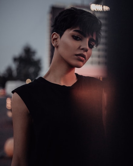women's black sleeveless top