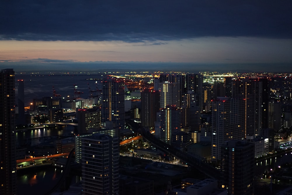 buildings at night