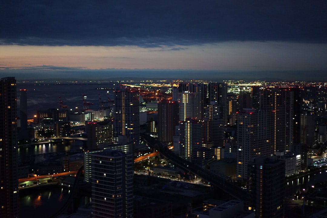 buildings at night, Haneda