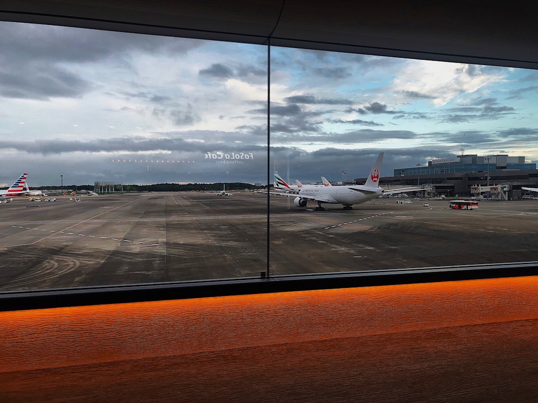 white airplane, Airport scenes