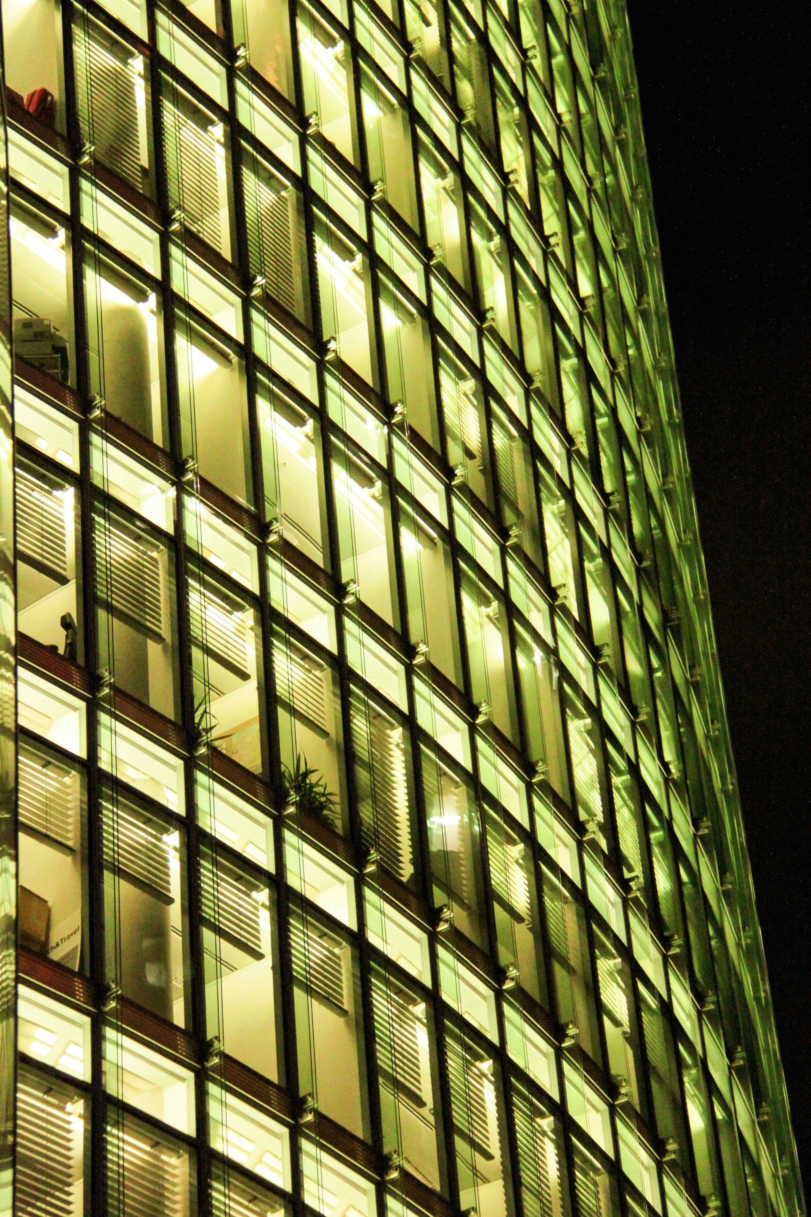 Color reflections during the night at Sony Center, Berlin