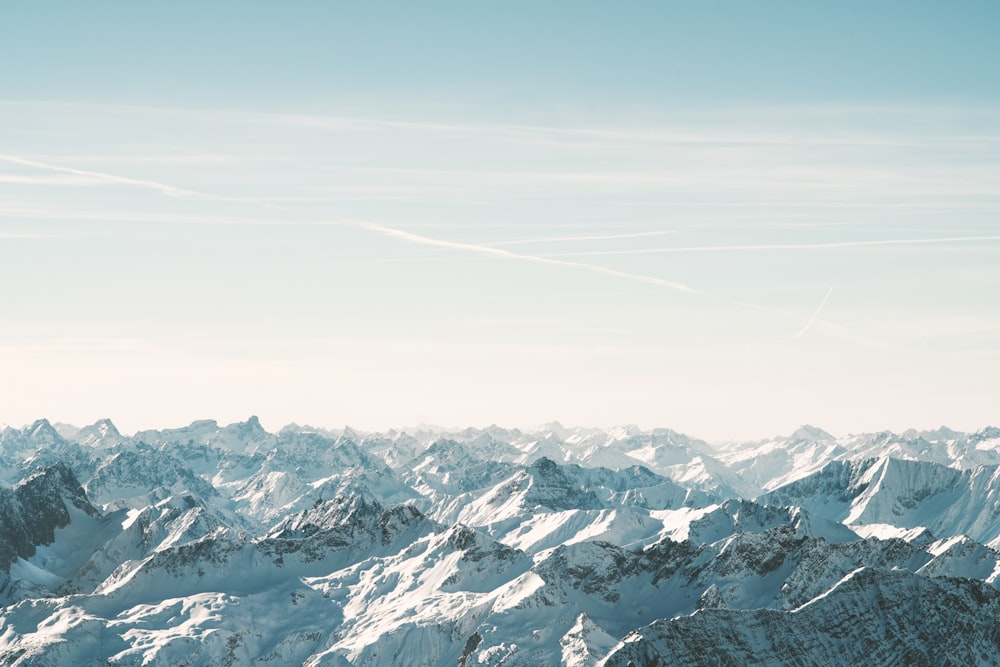 snow-covered mountain at daytime