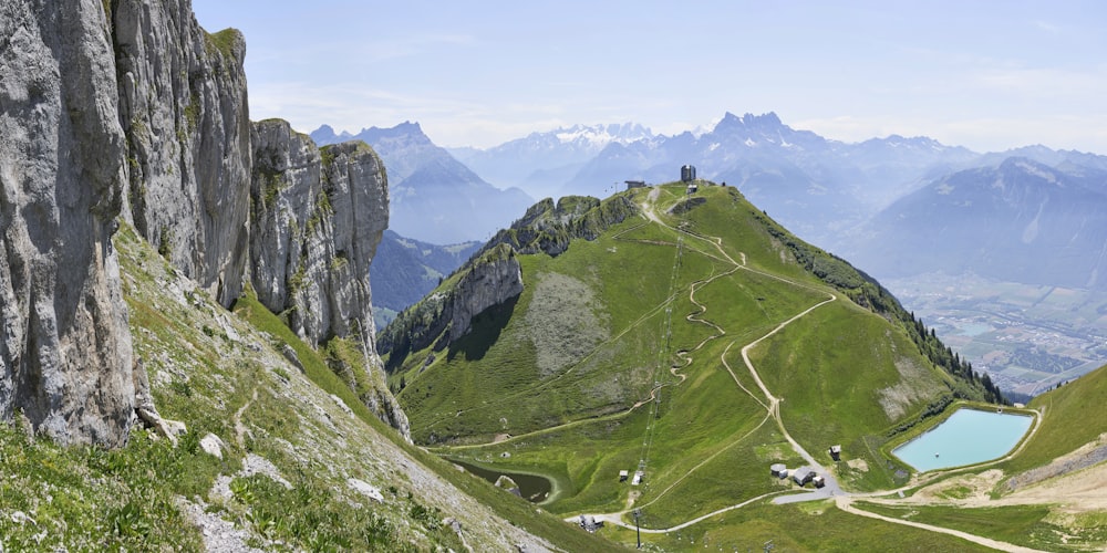 aerial photography of green mountains during daytime