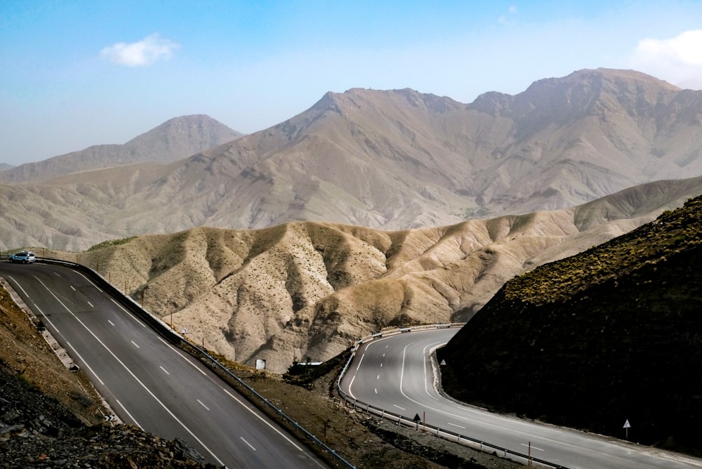 aerial photo of concrete road