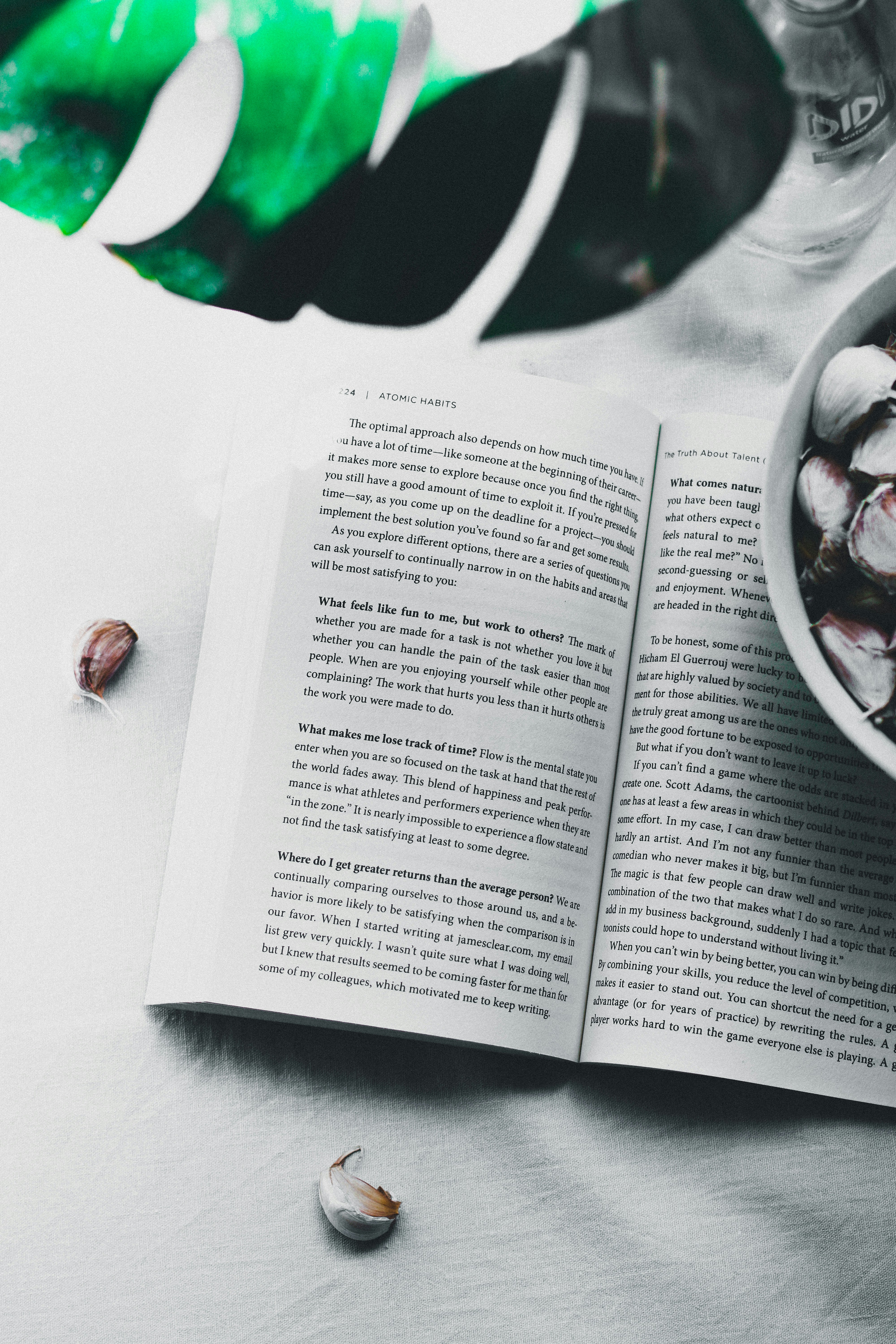 book on white textile