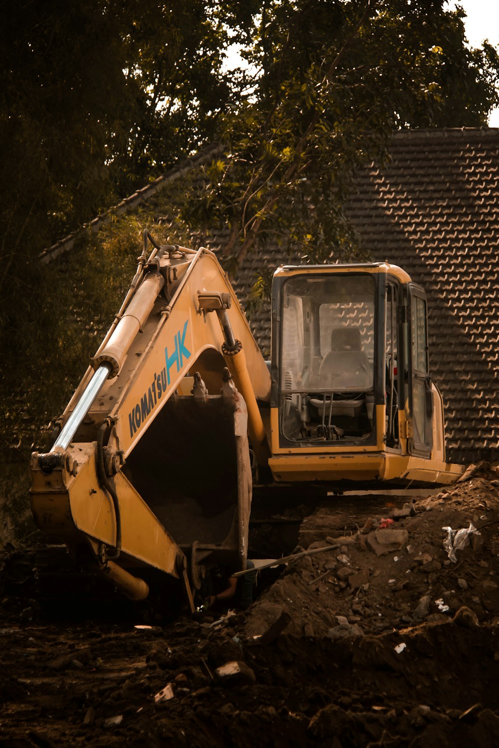 yellow excavator