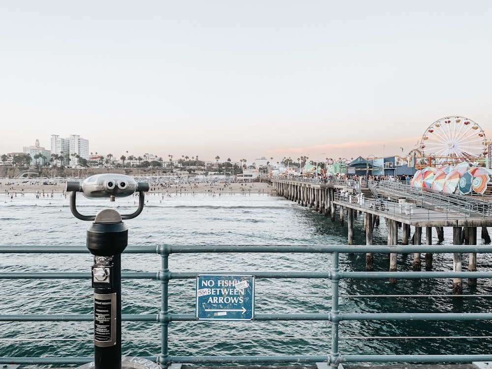 dock near ferris wheel at daytime