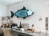 fish LED light wall decor