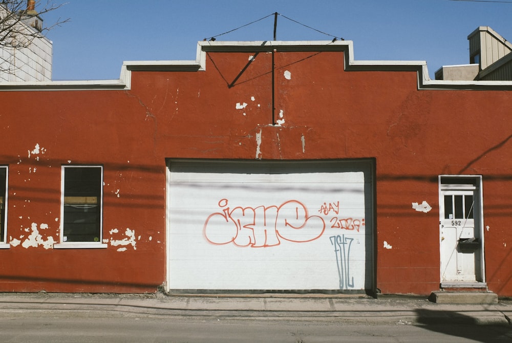 red painted building