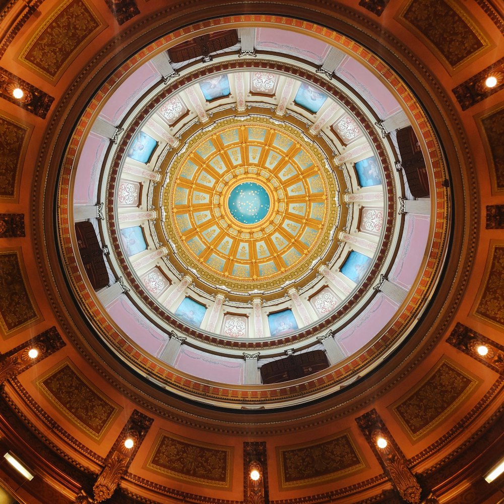 multicolored round dome ceiling