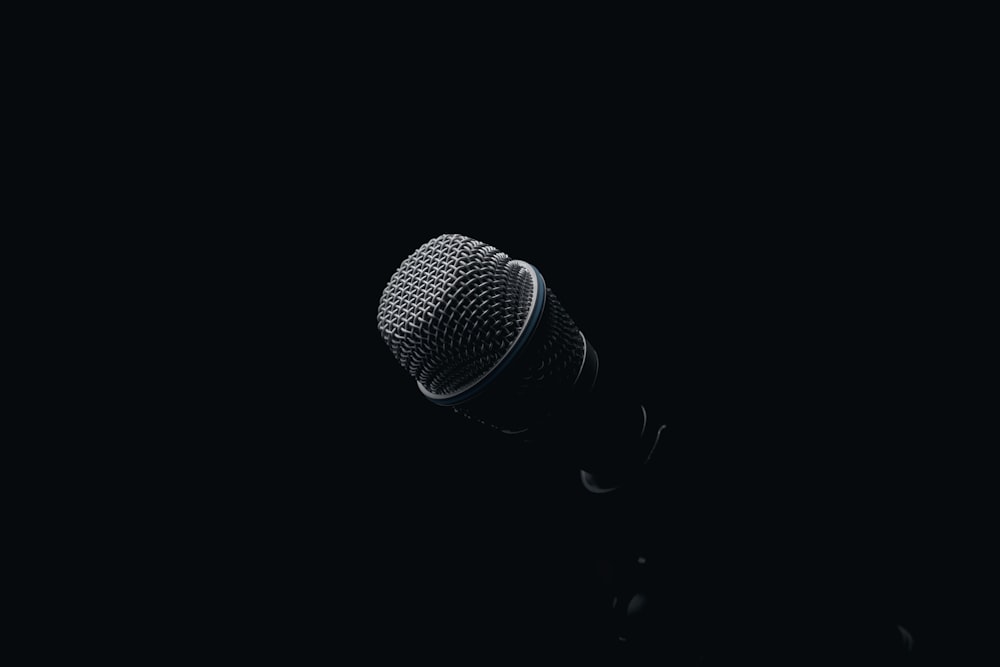 black and gray microphone