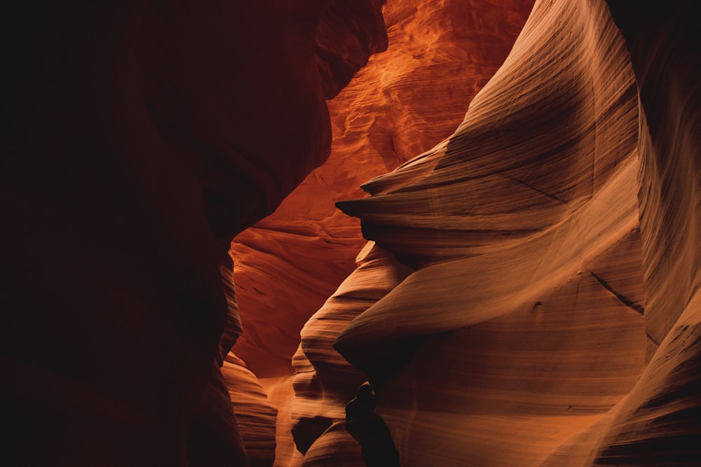 orange and brown rock cavern interior