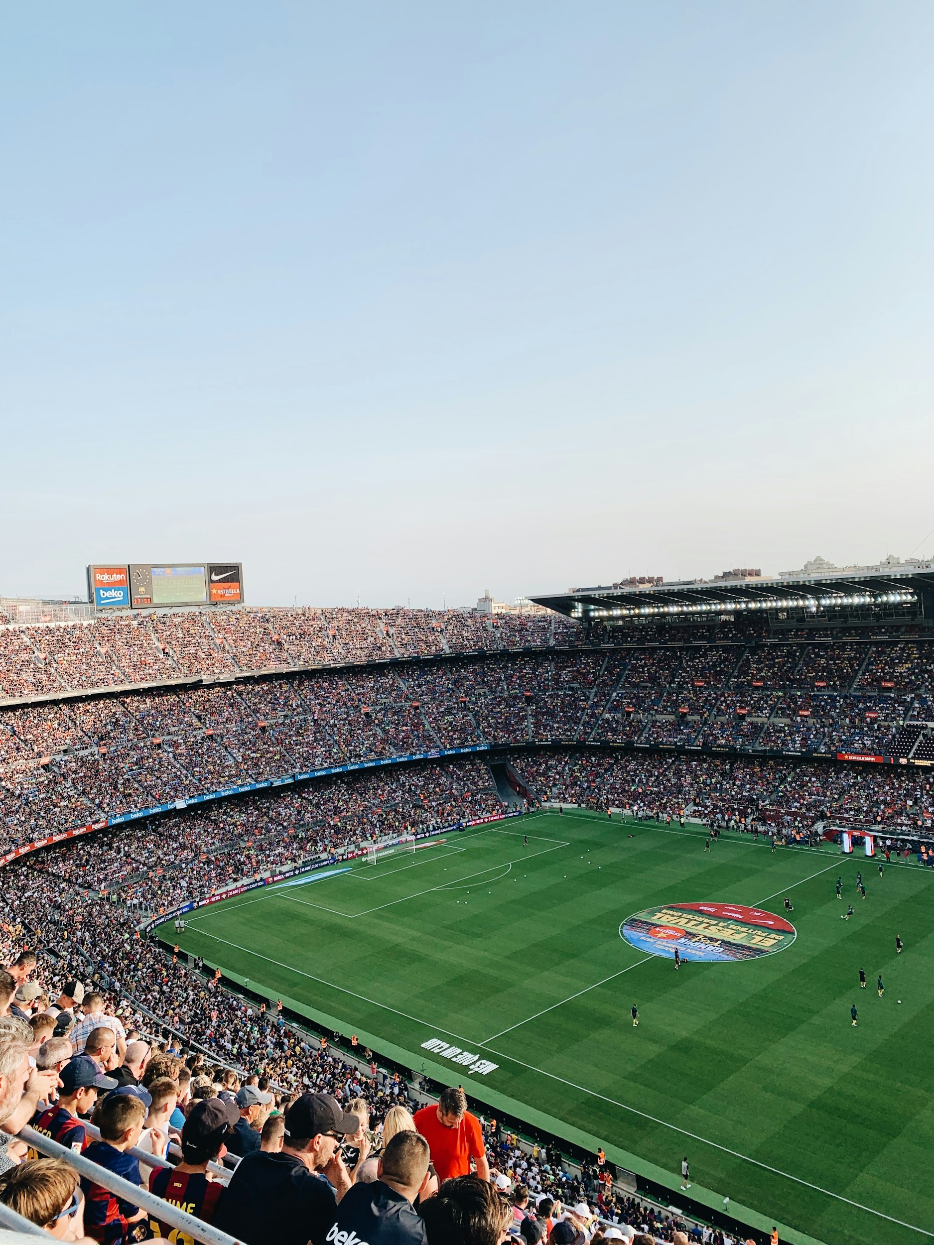 spanish football stadium evening