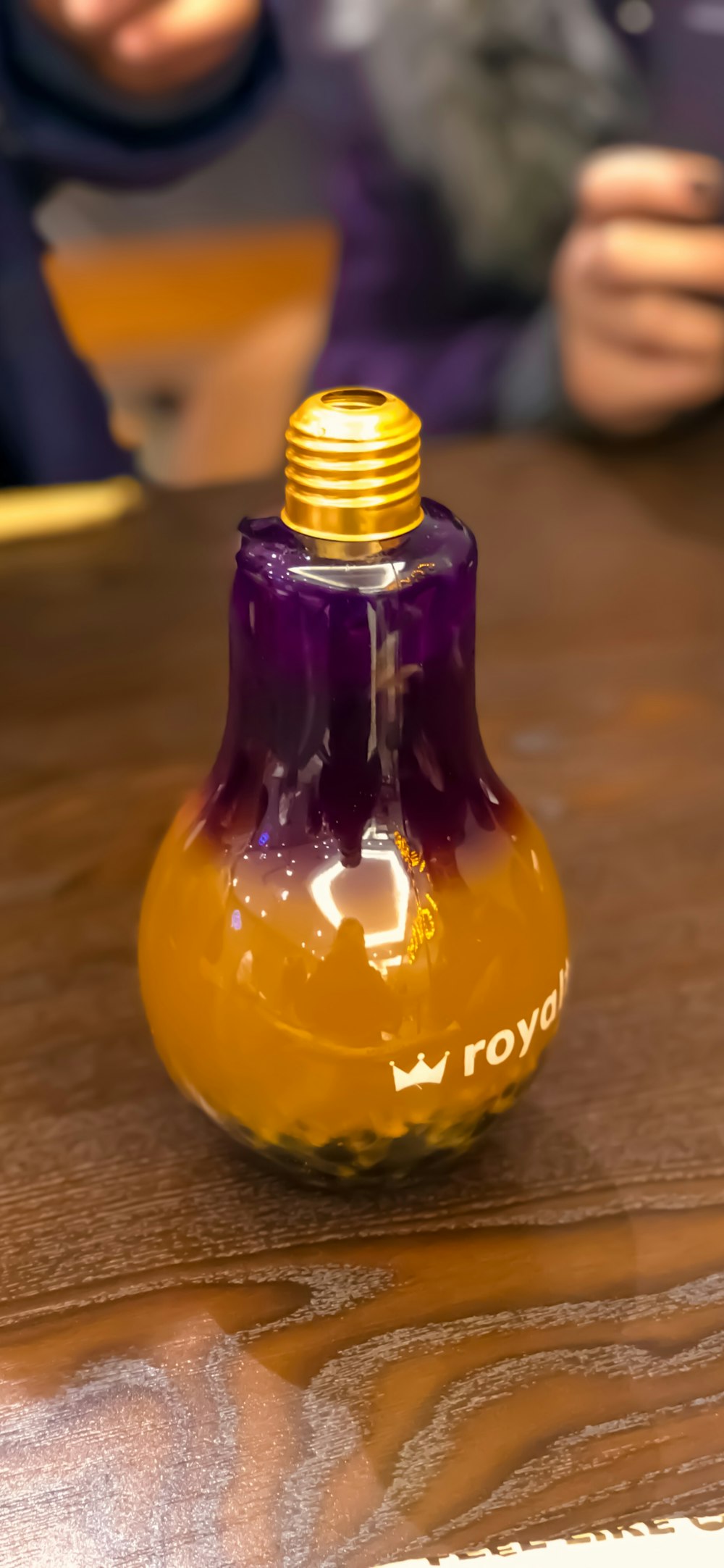 yellow and purple LED bulb close-up photography