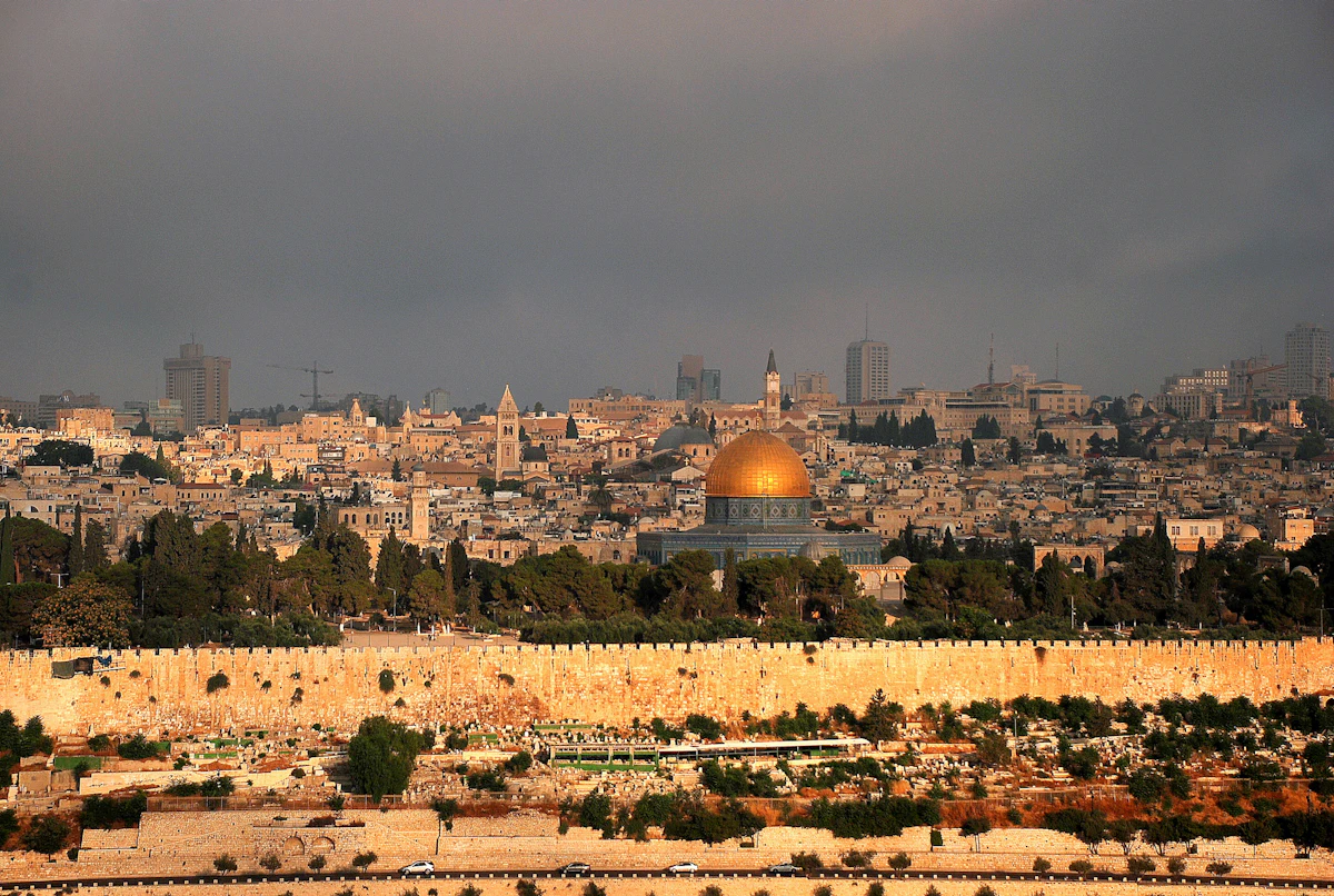 Vista panorâmica da Cidade Velha de Jerusalém, Terra Santa