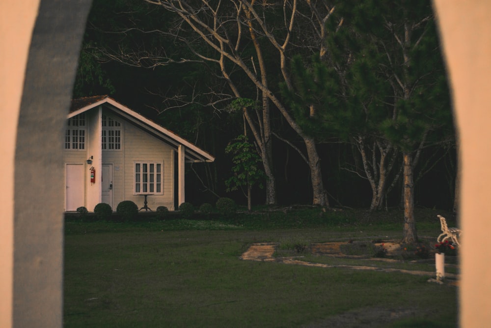 white wooden house