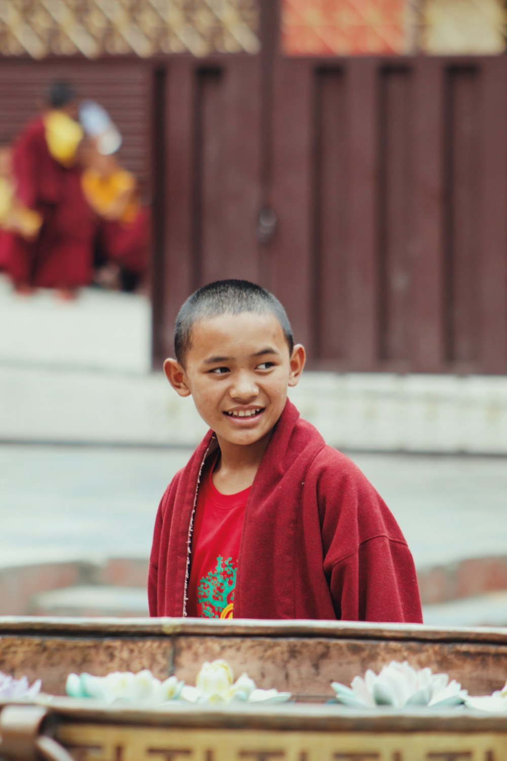 boy's red jacket