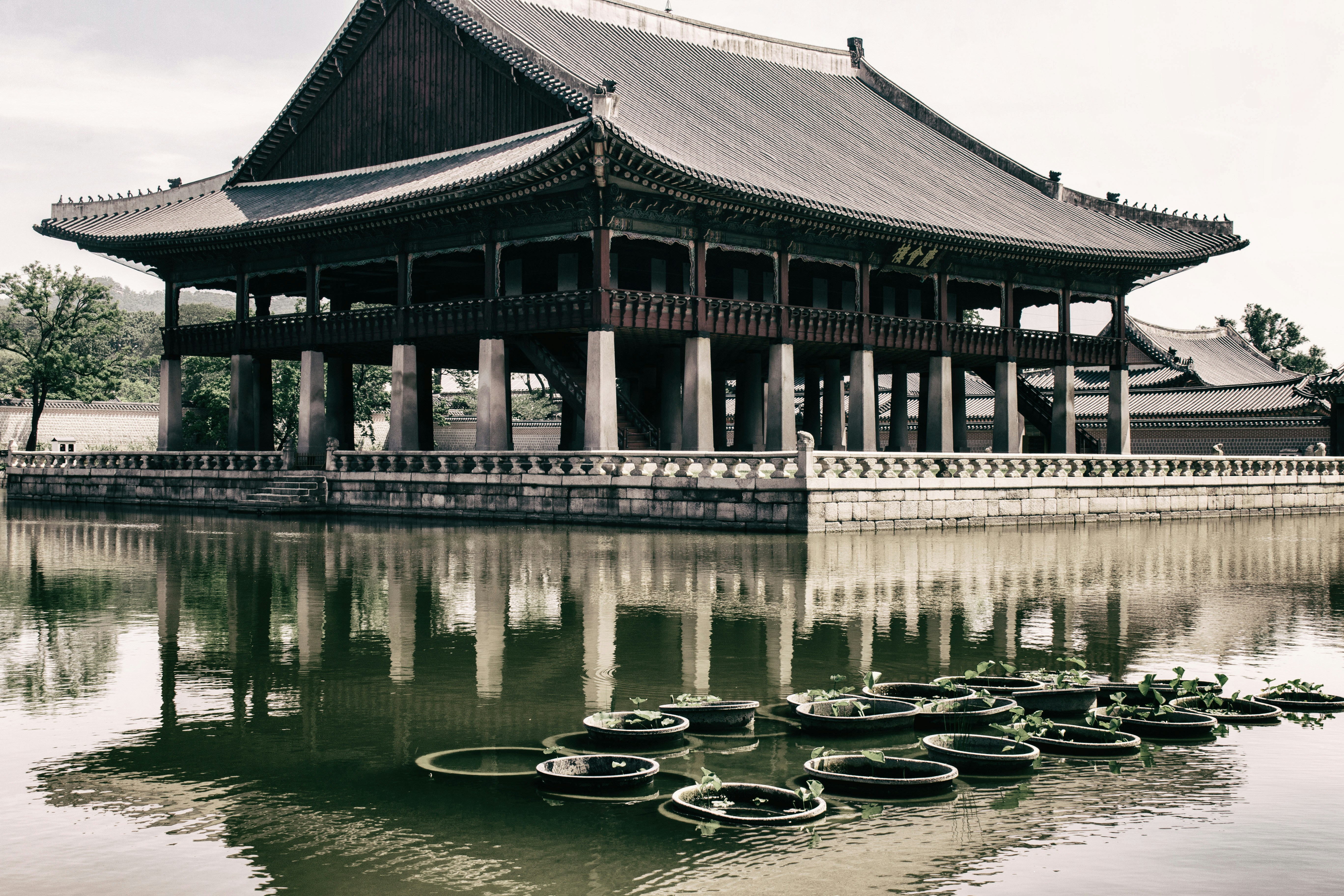 gazebo near body of water, a traditional banquet hall at Seoul