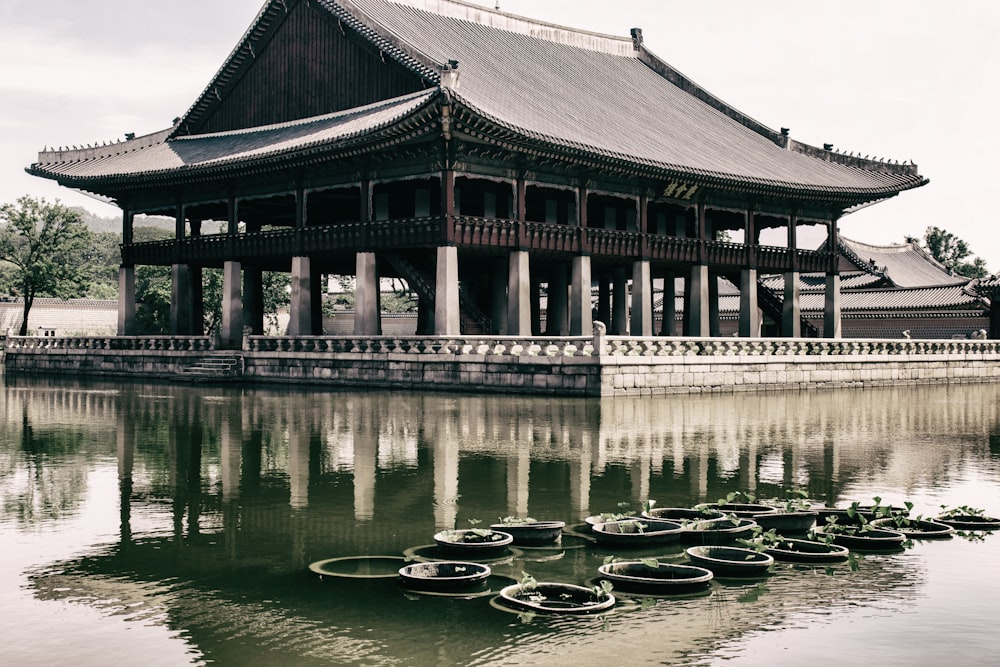 gazebo near body of water