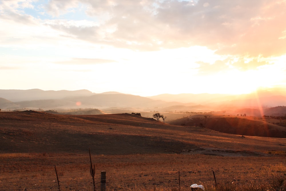 brown mountains at golden hour