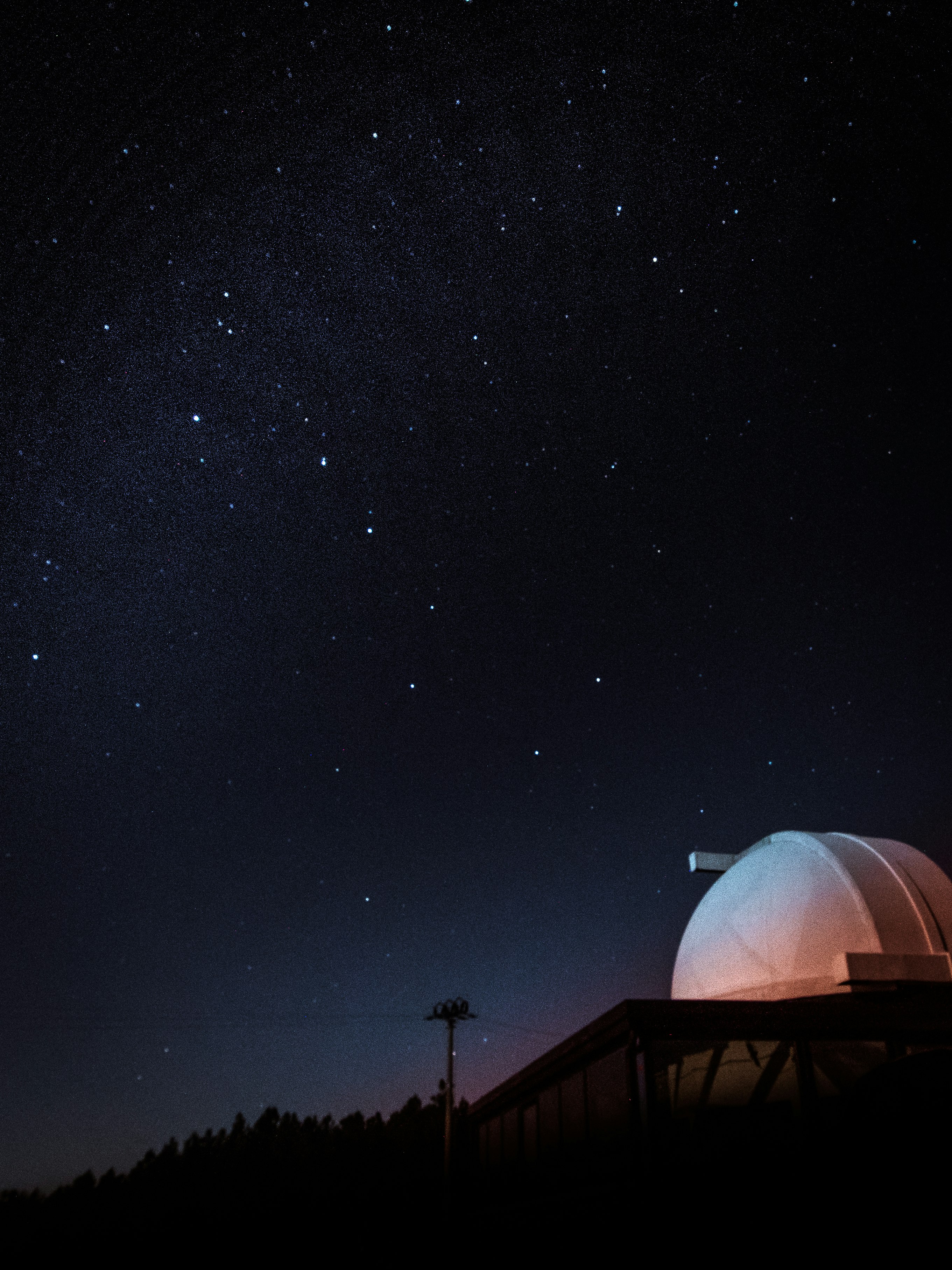 white dome ground telescope
