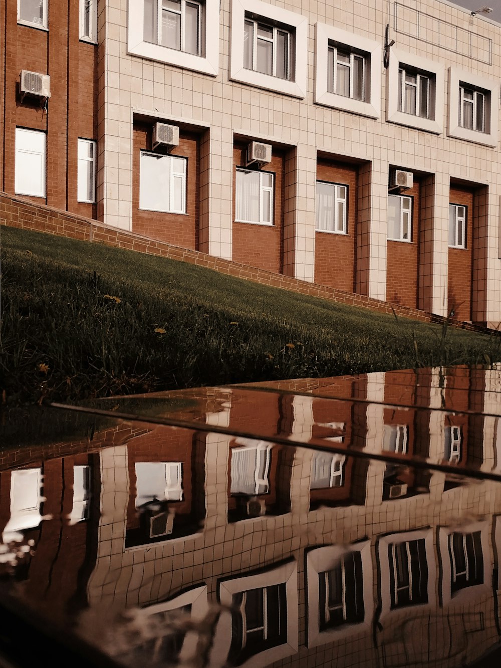 brown and white concrete building close-up photography