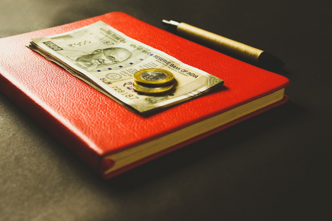 two coins on banknotes,