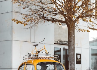 yellow Volkswagen coupe