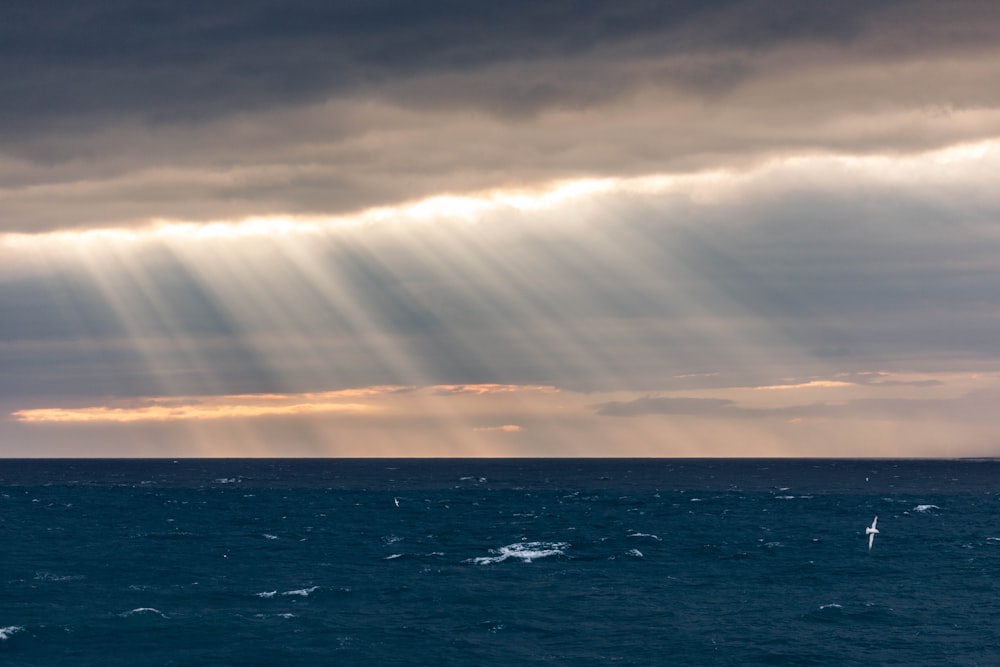 sun ray hitting body of water