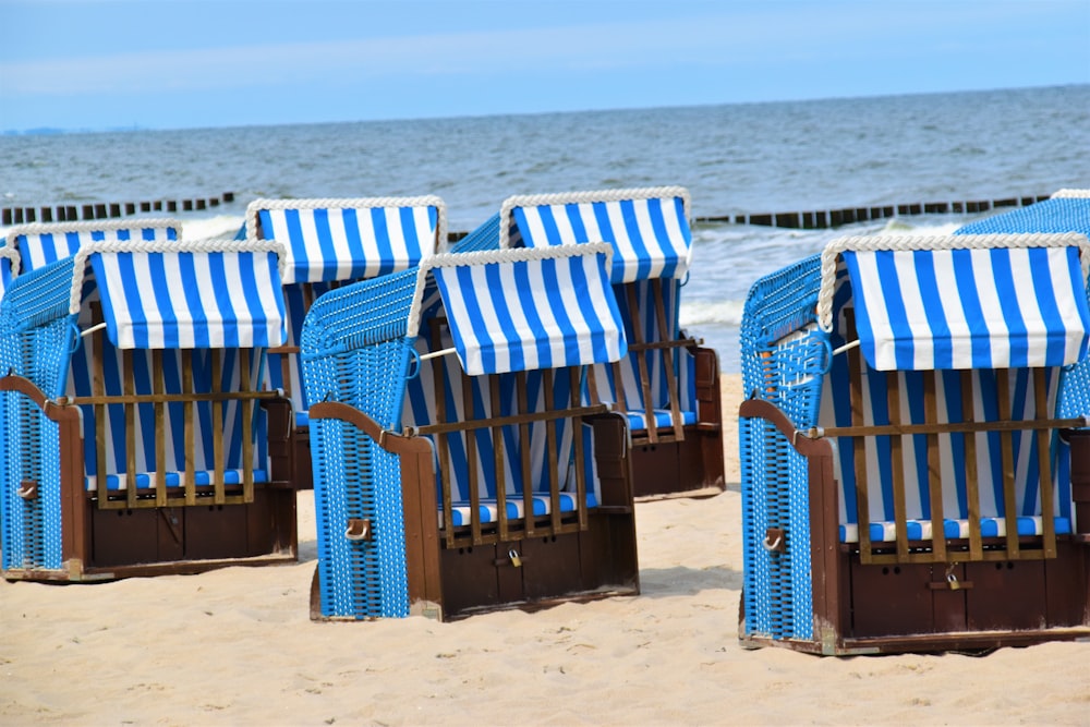 several stalls in seashore