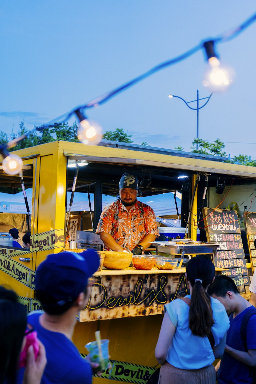 man inside food stall