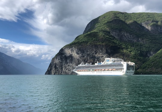 white cruise ship] in Undredal Norway