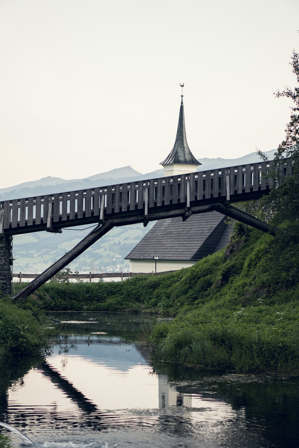 gray wooden bridge