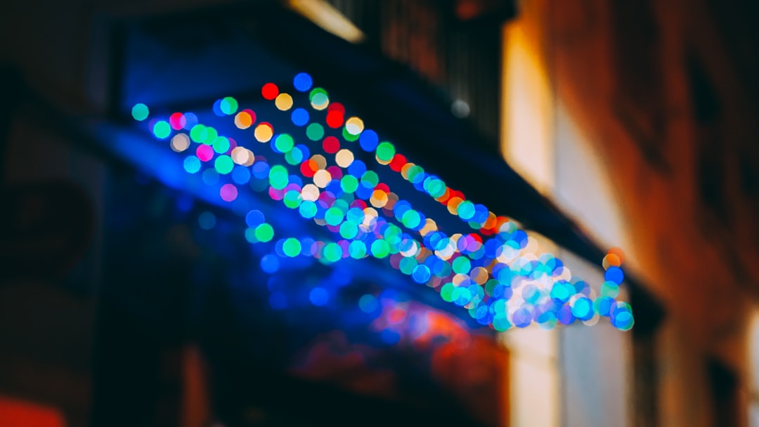 blue and multicolored bokeh lights