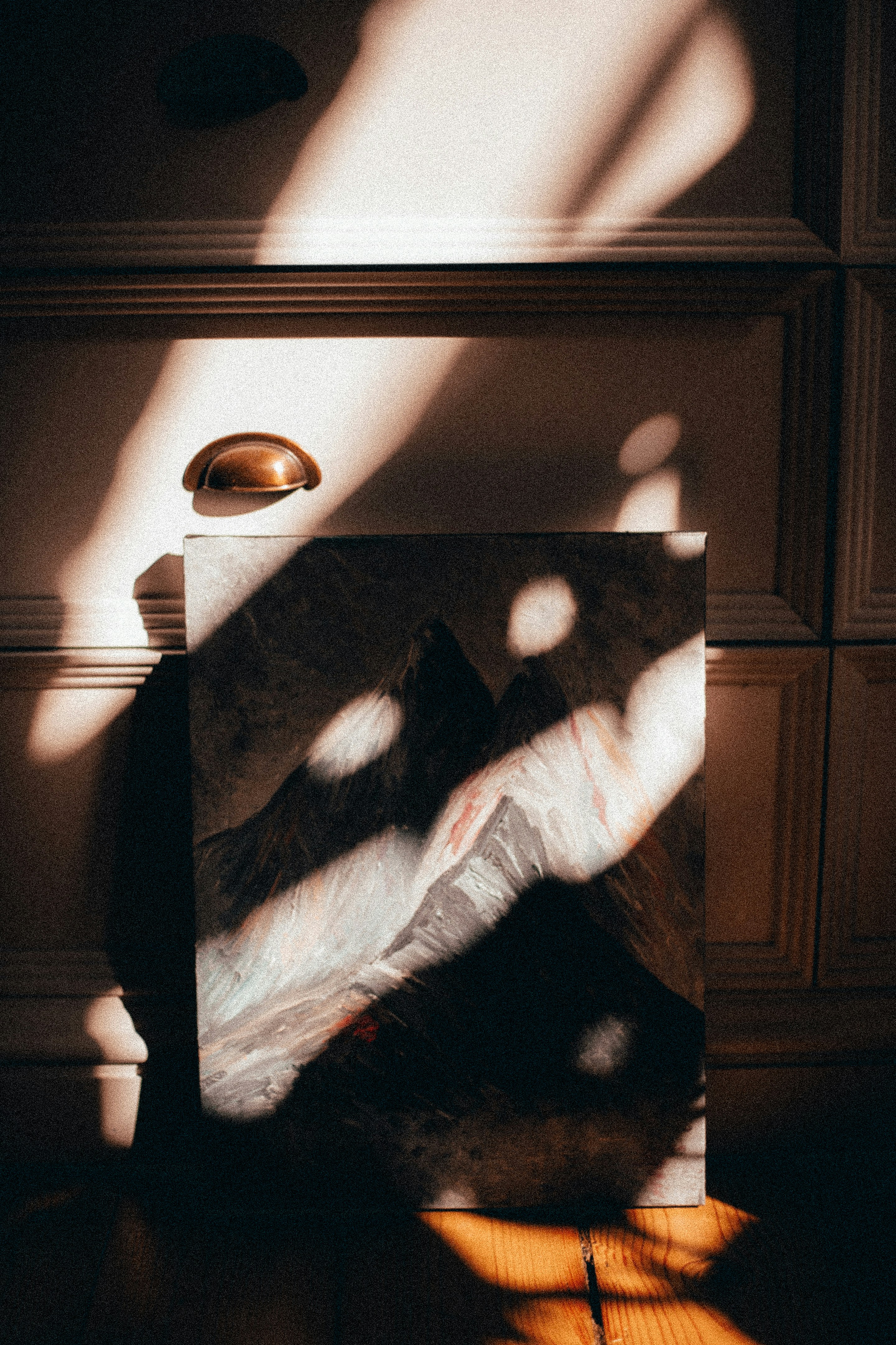 Painting Leaned On Brown Wooden Dresser Photo Free Art Image On