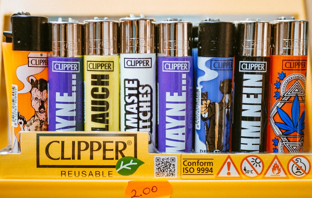 assorted-color Clipper disposable lighters