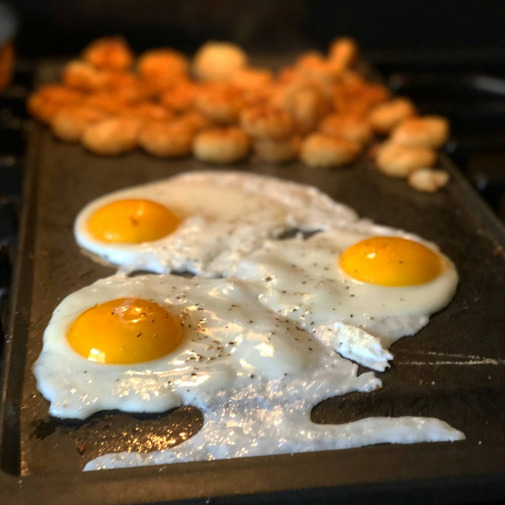 eggs on griddle