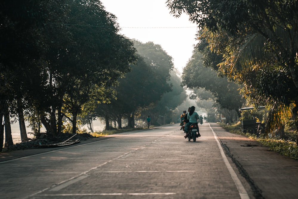 person riding motorcycle on road