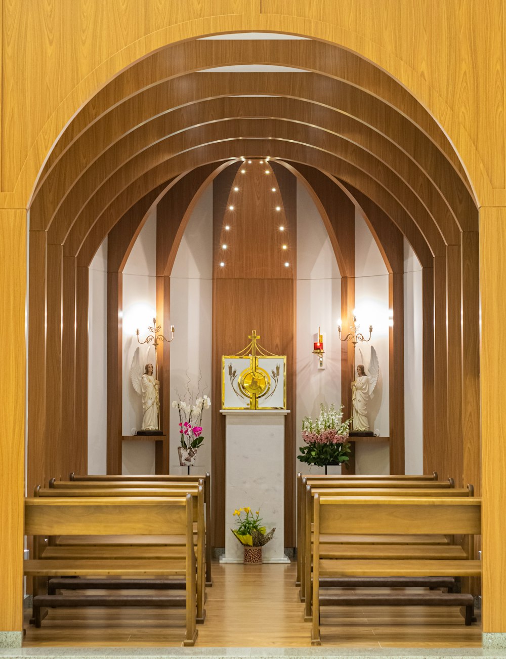 brown cathedral interior photography