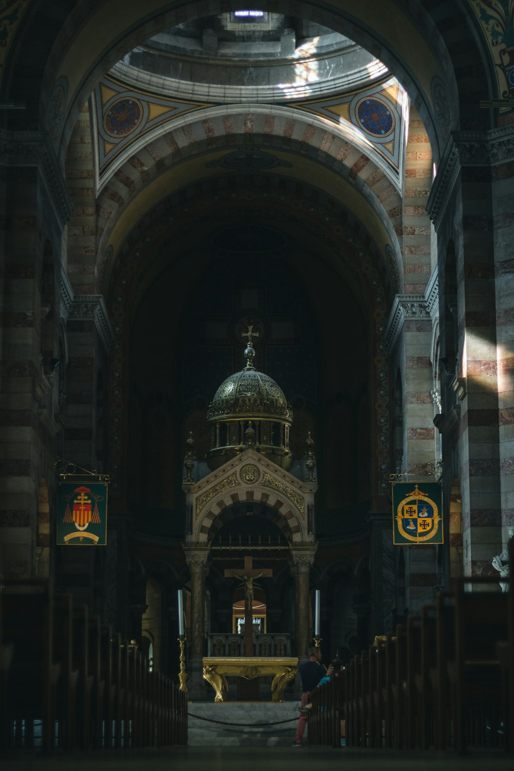 low-angle photography of cathedral interior