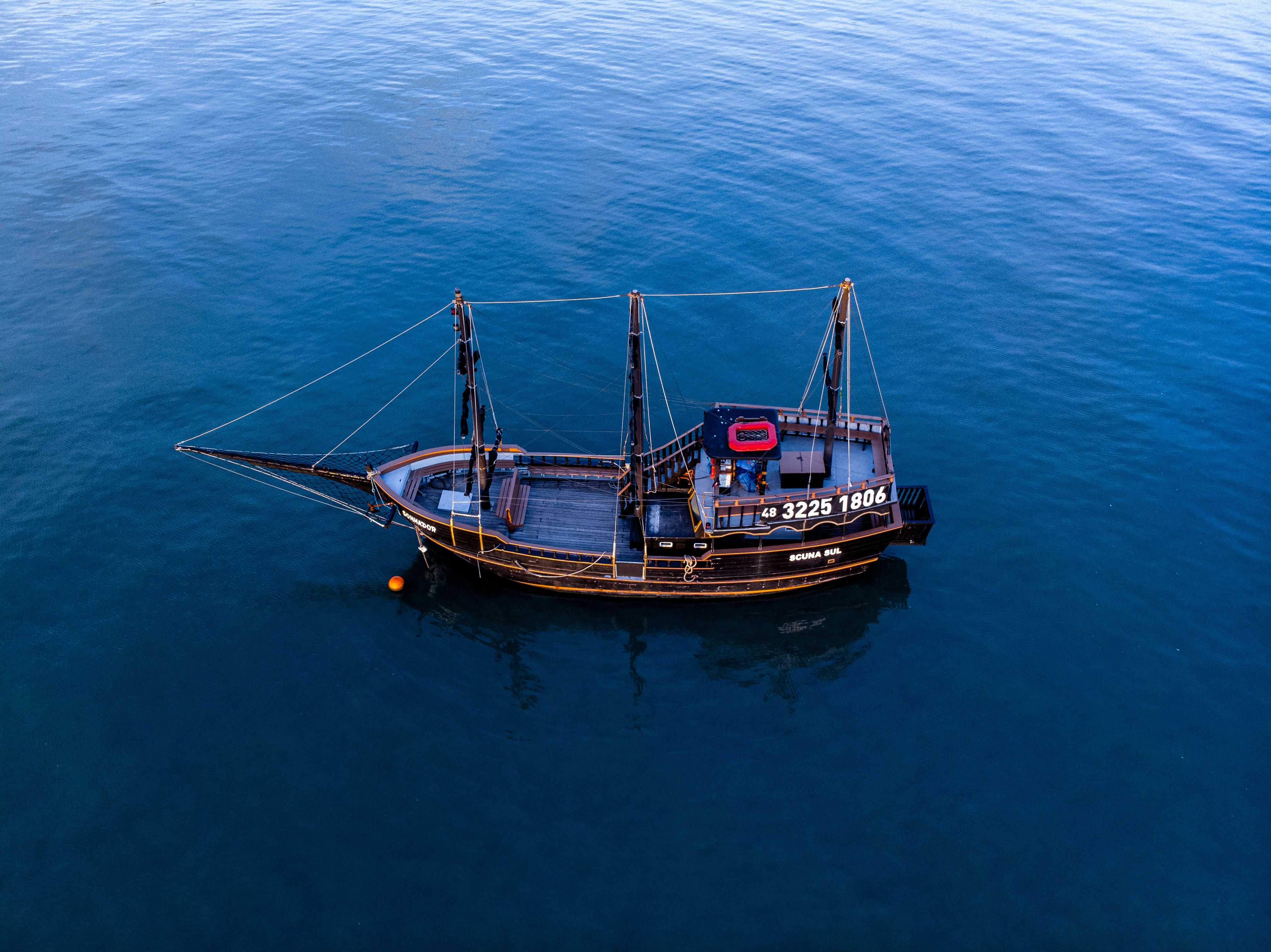 black and brown boat