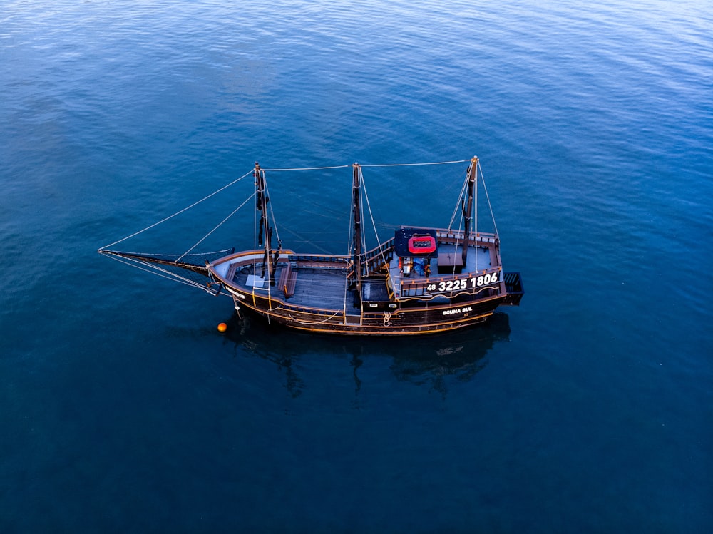 black and brown boat