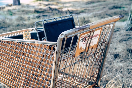 grey stainless steel cart in close-up photography